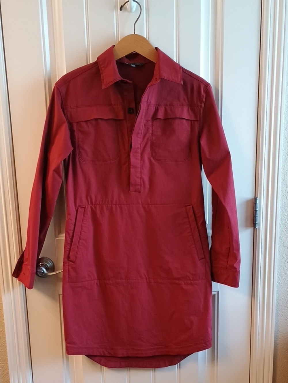 Title Nine Red Long-Sleeve Shirt Dress